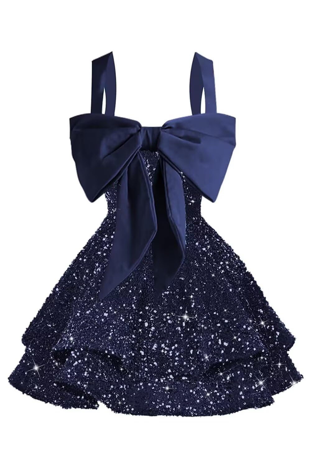 Sparkly Tiered Sequin Flower Girl Dress Spaghetti Straps Short Birthday Pageant Formal Mini Dresses