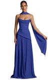 Kingbridal Strapless Bridesmaid Dresses with Scarf 2026 Long A-line Prom Formal Dress