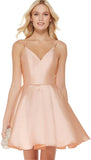 Women's Short Homecoming Dresses for Teens 2025 V Neck Satin Prom Cocktail Gowns