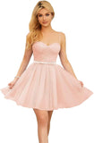 Vestidos cortos de tul brillante para adolescentes, con tirantes finos y corte en A, para fiesta de graduación.