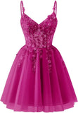 Lace Applique Tulle Homecoming Dresses for Teens Sparkly 3D Flower Short Prom Dress Sequin Quinceanera DAMA Dress