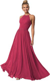 Women's Halter Bridesmaid Dresses Long Chiffon Formal Dresses Evening Party Dress 2026