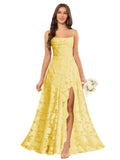Women’s Ruffled Bridesmaid Dresses Scoop Neck Floral Chiffon Formal Dress Wrap Pleated Wedding Guest Dress