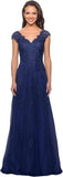 Women's V Neck Cap Sleeves Mother of The Bride Dresses Long Lace Formal Prom Evening Gowns with Pockets