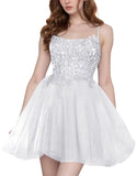 Tulle Homecoming Dresses Short Wedding Dresses 2026 Spaghetti Strap Prom Dress A Line Lace Applique Formal Party Gown