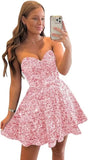 Sequin Short Homecoming Dresses for Teens Sparkly A Line Prom Dress Tight Cocktail Dresses Evening Gown with Pocket