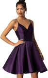 Women's Short Homecoming Dresses for Teens 2025 V Neck Satin Prom Cocktail Gowns