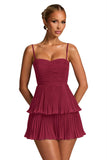 Chiffon Homecoming Dresses for Teens 2026 Spaghetti Straps Short Mini Dress A Line Formal Cocktail Party Prom Dress