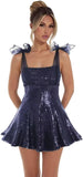 Sparkly Sequin Homecoming Dresses for Teens 2027 Spaghetti Strap Short Prom Dress with Bow Glitter Tulle Cocktail Party Gown