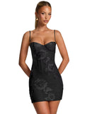 Spaghetti Straps Short Homecoming Dresses 2026 Mini Tight Embroidery Corset Prom Evening Cocktail Dress