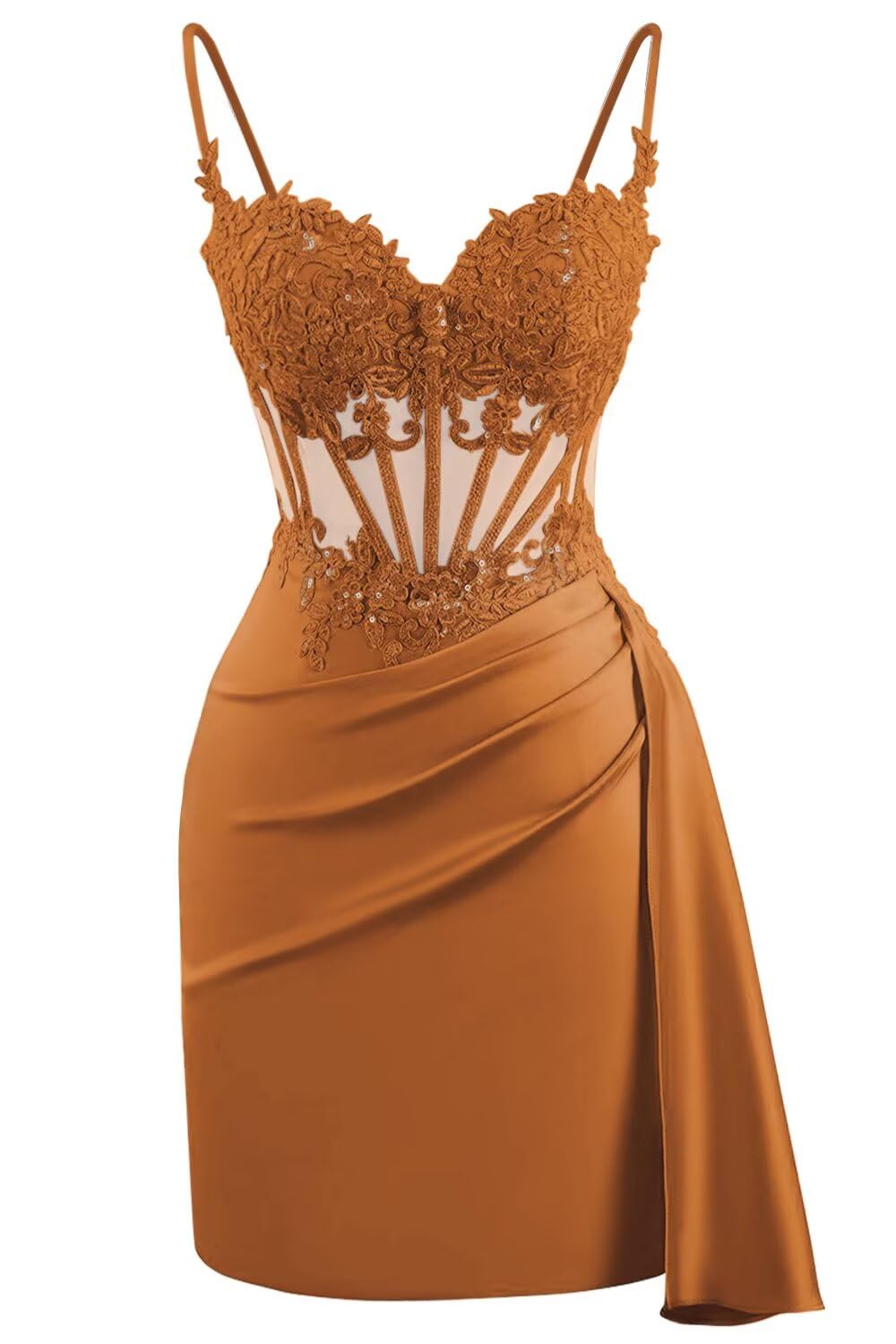 Lace Satin Homecoming Dresses for Teens 2027 Short Prom Dress Spaghetti Straps Corset Cocktail Formal Evening Gowns