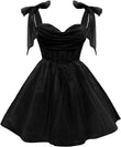 Tulle Short Homecoming Dress for Teens Sparkly Lace DAMA Dresses for Quinceanera Spaghetti Straps Bow Prom Gown