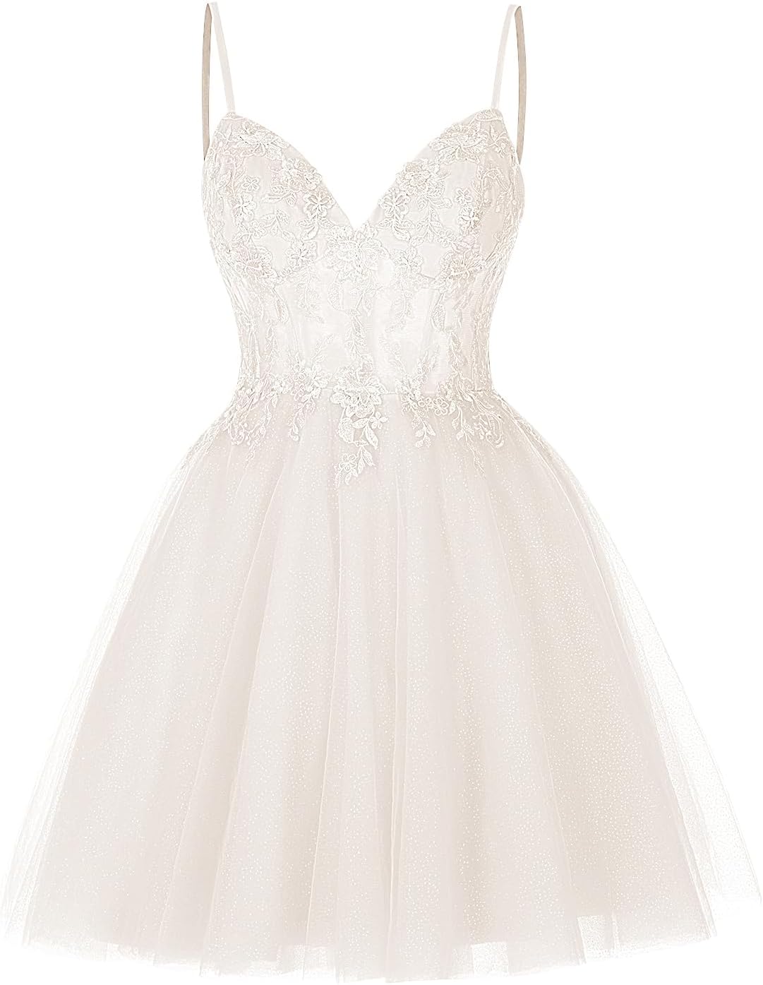 Vestidos cortos de encaje floral para adolescentes, vestido de fiesta con ilusión de tul brillante
