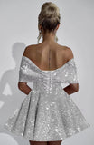 Sparkly Sequins Homecoming Dresses for Teens with Bow 2027 Strapless Short Prom Dress Cocktail Gown