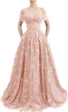 Sparkly Off Shoulder Tulle Prom Dresses with Butterfly Appliques Long A Line Formal Evening Party Gowns for Women