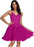 Tulle Homecoming Dresses Teens Lace Beaded Party Dress Juniors Short Prom Dresses