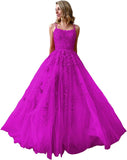 Ballkleider, langes Ballkleid für Damen, Spaghettiträger, Tüll, A-Linie, sexy, rückenfrei, formelle Partykleider mit Taschen 