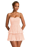 Chiffon Homecoming Dresses for Teens 2026 Spaghetti Straps Short Mini Dress A Line Formal Cocktail Party Prom Dress