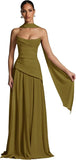Kingbridal Strapless Bridesmaid Dresses with Scarf 2026 Long A-line Prom Formal Dress