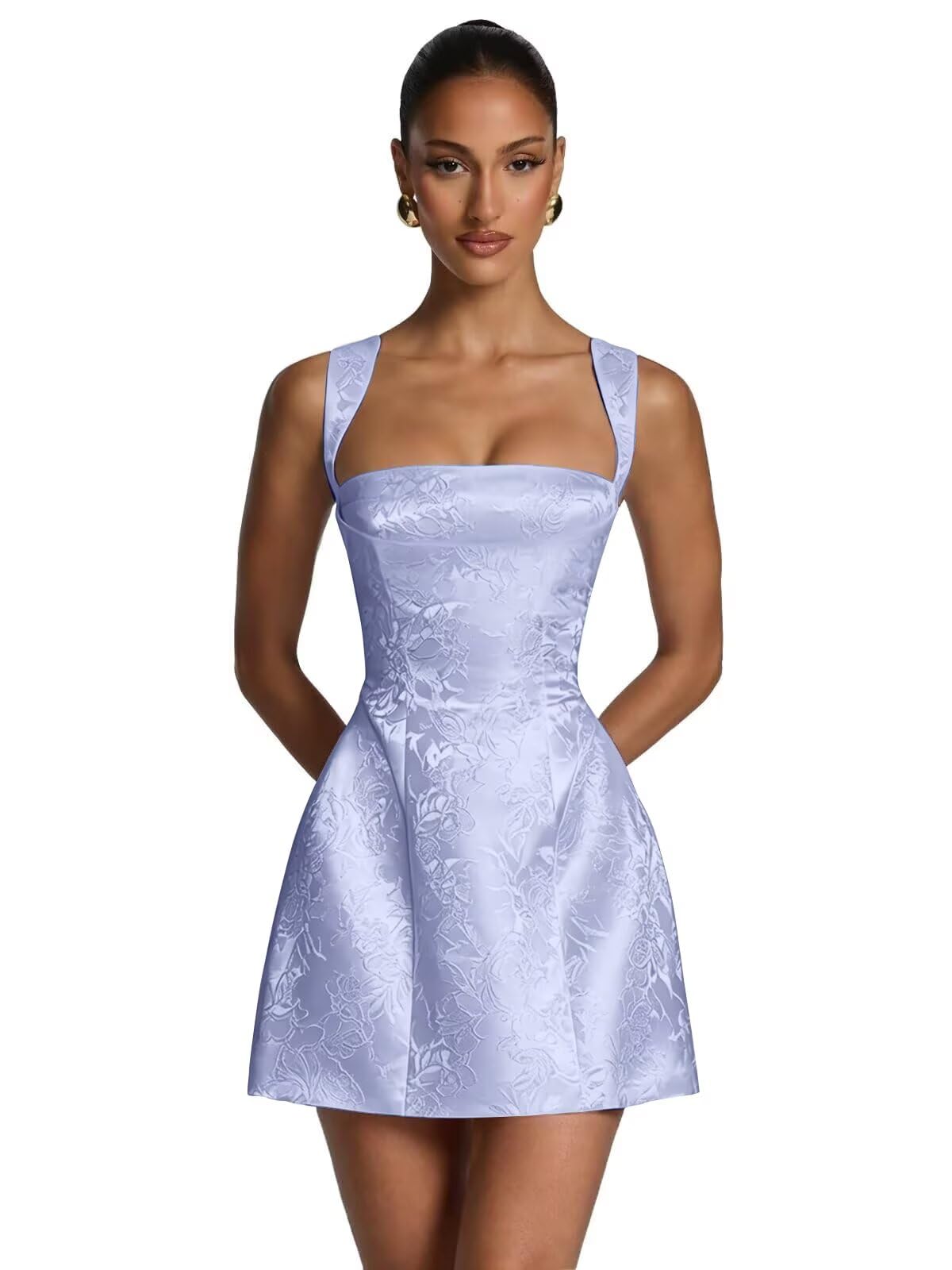 Kingbridal Jacquard Satin Homecoming Dresses for Teens 2026 A-Line Short Prom Cocktail Dress