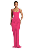 Mermaid Satin Prom Dresses for Women 2026 Spaghetti Strap Formal Dress Ruched Corset Evening Party Gowns