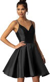 Women's Short Homecoming Dresses for Teens 2025 V Neck Satin Prom Cocktail Gowns