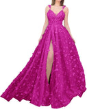 Sparkly Prom Dresses for Teens 2027 3D Butterfly Tulle Spaghetti Straps Long Slit Backless Party Gowns