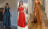 Lange Brautjungfernkleider für Frauen, formelle Satin-Spaghettiträger, Abschlussball- und Abendkleider 