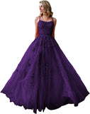 Ballkleider, langes Ballkleid für Damen, Spaghettiträger, Tüll, A-Linie, sexy, rückenfrei, formelle Partykleider mit Taschen 