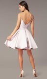 Women's Short Homecoming Dresses for Teens 2025 V Neck Satin Prom Cocktail Gowns