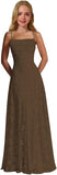 Lace Floral Junior Bridesmaid Dresses Long Spaghetti Strap Prom Dress for Teens Formal Gown Flower Girls Dress