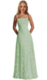 Lace Floral Junior Bridesmaid Dresses Long Spaghetti Strap Prom Dress for Teens Formal Gown Flower Girls Dress