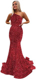 Women's Strapless Sequin Prom Dresses with Train Criss-Cross Mermaid Long Formal Evening Gowns