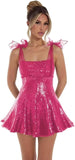 Sparkly Sequin Homecoming Dresses for Teens 2027 Spaghetti Strap Short Prom Dress with Bow Glitter Tulle Cocktail Party Gown