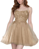 Tulle Homecoming Dresses Short Wedding Dresses 2026 Spaghetti Strap Prom Dress A Line Lace Applique Formal Party Gown