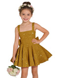 Sparkly Sequin Teen Flower Girl Dresses for Wedding Short Spaghetti Straps Cute Birthday Party Dress with Bow