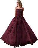 Ballkleider, langes Ballkleid für Damen, Spaghettiträger, Tüll, A-Linie, sexy, rückenfrei, formelle Partykleider mit Taschen 