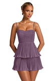 Chiffon Homecoming Dresses for Teens 2026 Spaghetti Straps Short Mini Dress A Line Formal Cocktail Party Prom Dress