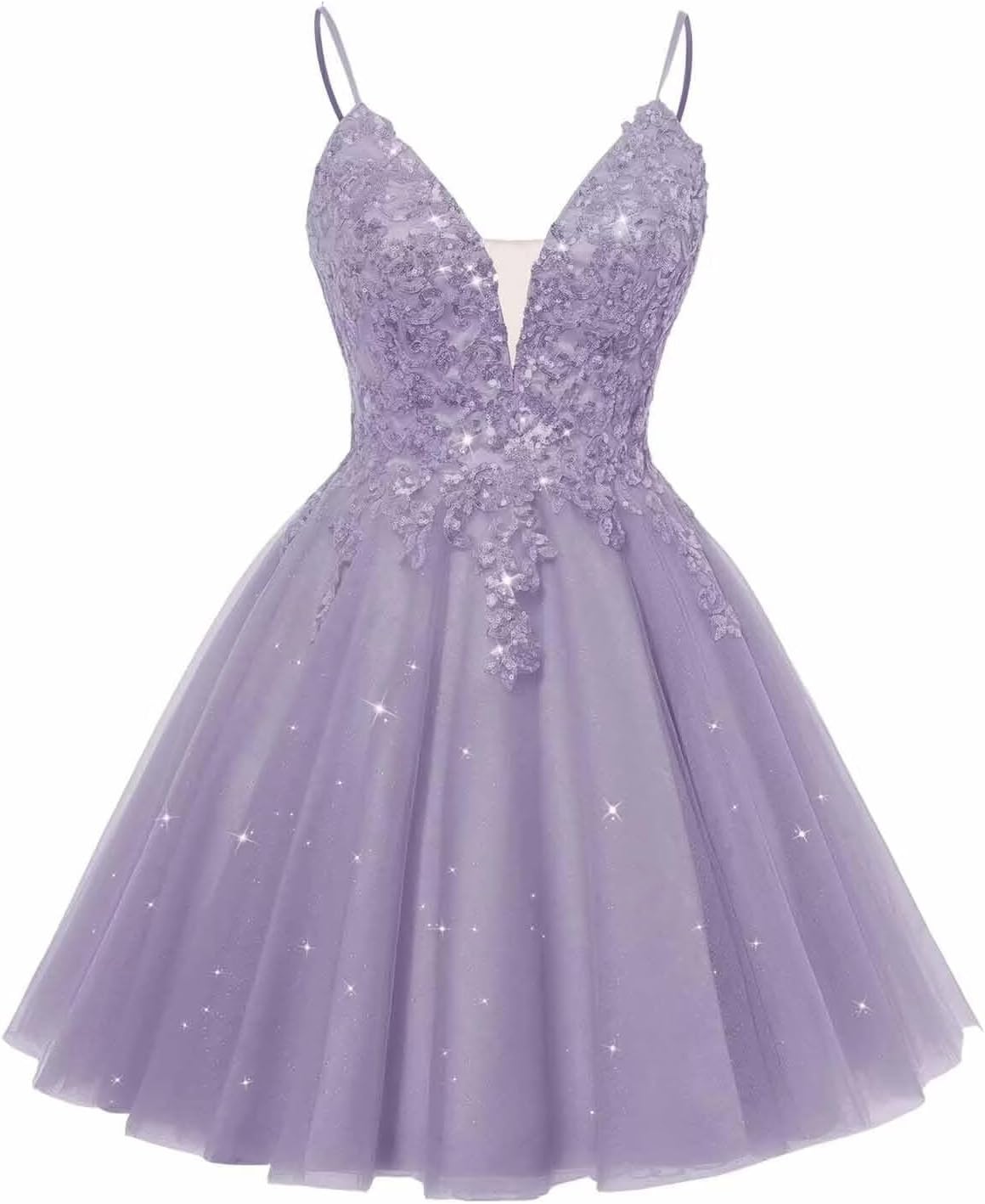 Spaghetti Straps Sequin Lace Appliques Short Homecoming Dresses for Teens Glitter Tulle Prom Party Dresses