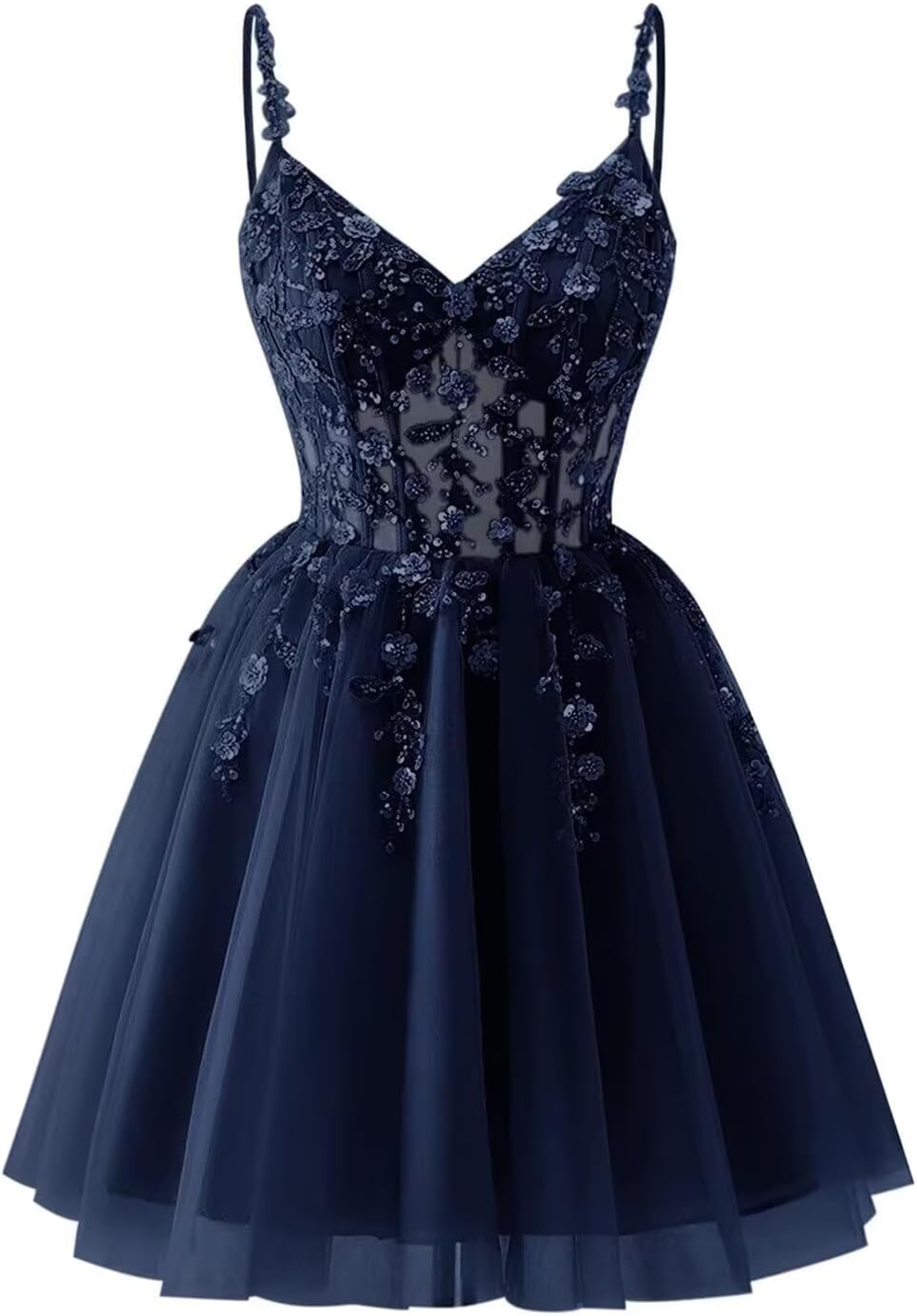 Lace Applique Tulle Homecoming Dresses for Teens Sparkly 3D Flower Short Prom Dress Sequin Quinceanera DAMA Dress