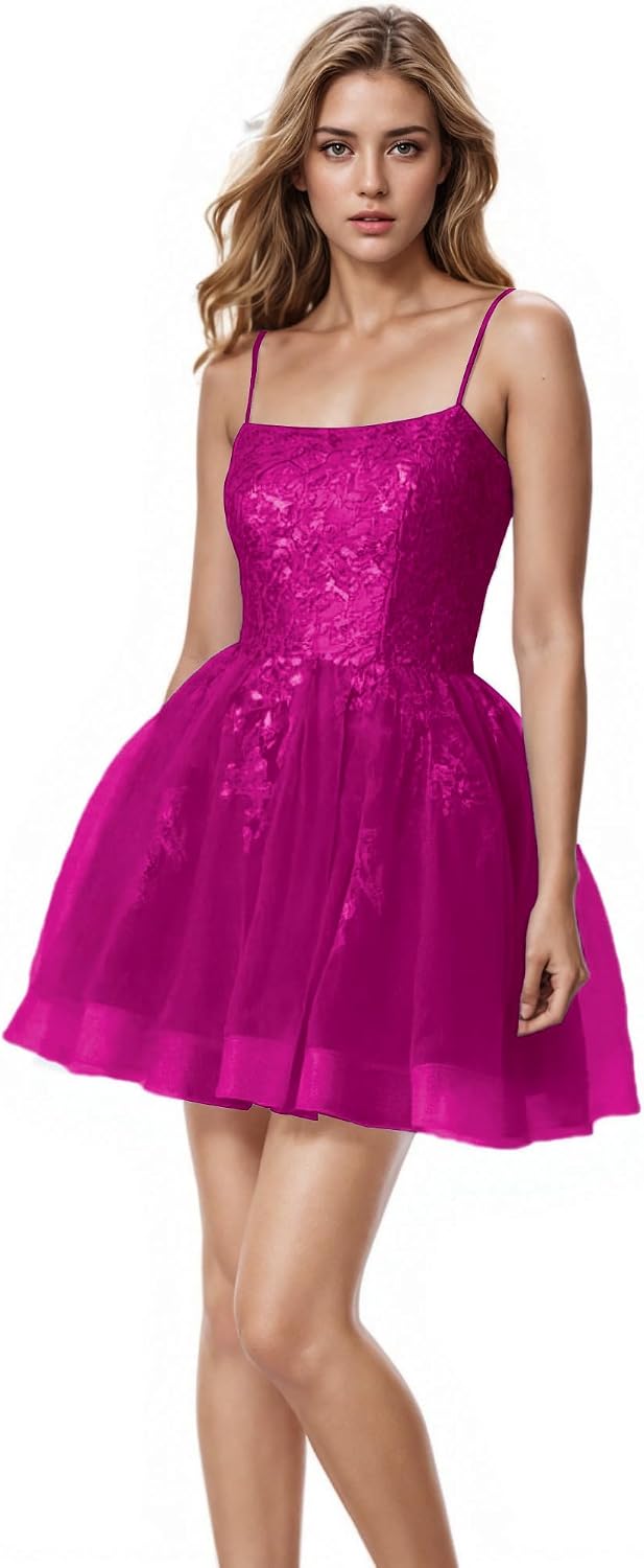 Tulle Homecoming Dresses Teens Lace Beaded Party Dress Juniors Short Prom Dresses