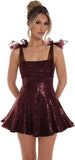 Sparkly Sequin Homecoming Dresses for Teens 2027 Spaghetti Strap Short Prom Dress with Bow Glitter Tulle Cocktail Party Gown