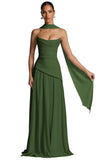 Kingbridal Strapless Bridesmaid Dresses with Scarf 2026 Long A-line Prom Formal Dress