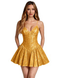 Kingbridal Spaghetti Straps Sequin Homecoming Dresses for Teens 2026 Short Prom Cocktail Dress