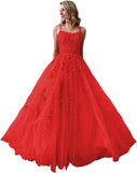 Ballkleider, langes Ballkleid für Damen, Spaghettiträger, Tüll, A-Linie, sexy, rückenfrei, formelle Partykleider mit Taschen 