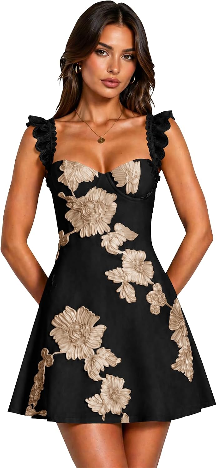 Floral Homecoming Dresses for Teens Short Princess A Line Mini Prom Cocktail Party Gowns