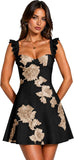 Floral Homecoming Dresses for Teens Short Princess A Line Mini Prom Cocktail Party Gowns