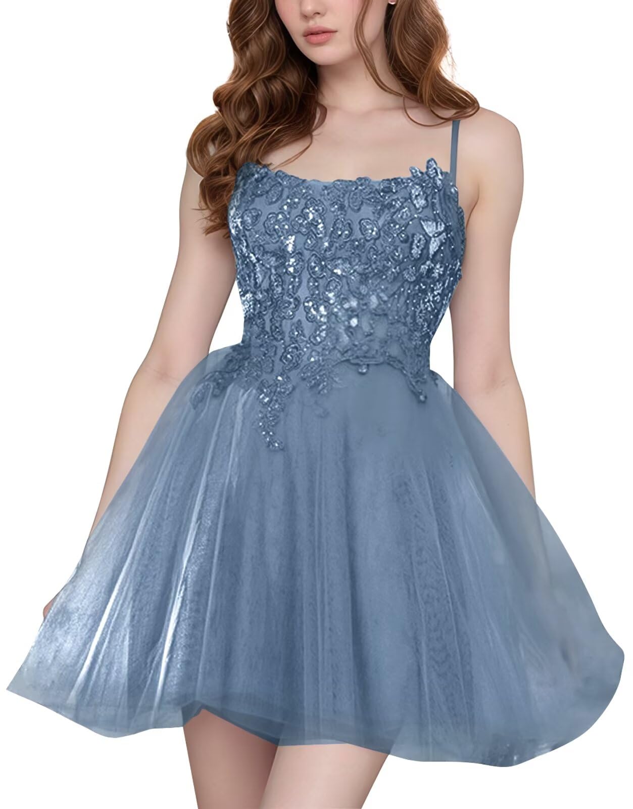 Tulle Homecoming Dresses Short Wedding Dresses 2026 Spaghetti Strap Prom Dress A Line Lace Applique Formal Party Gown