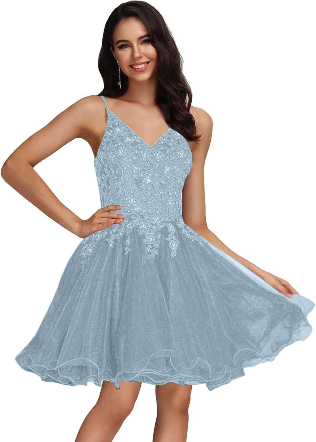 Tulle Homecoming Dresses Teens Lace Beaded Party Dress Juniors Short Prom Dresses