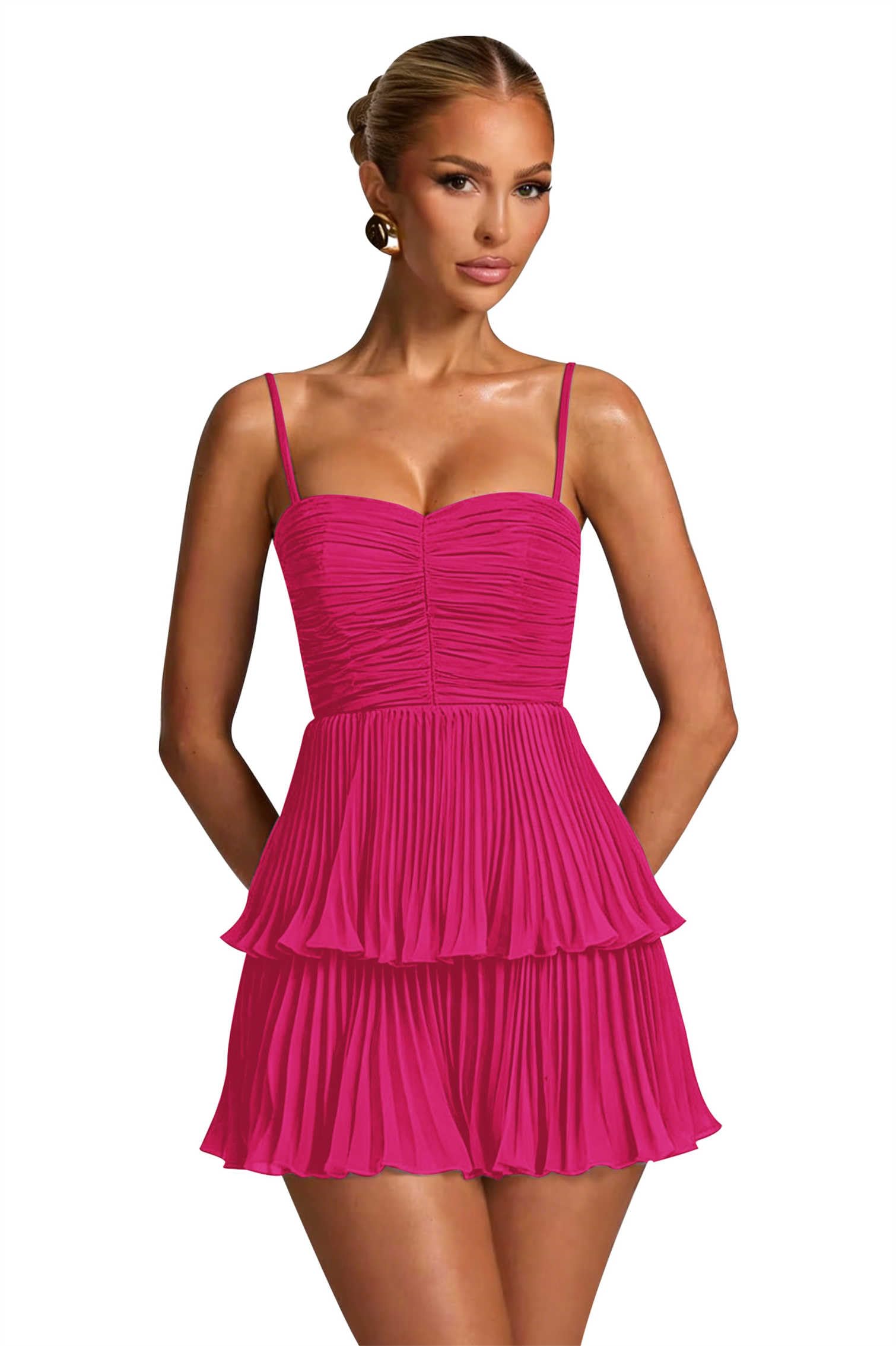 Chiffon Homecoming Dresses for Teens 2026 Spaghetti Straps Short Mini Dress A Line Formal Cocktail Party Prom Dress